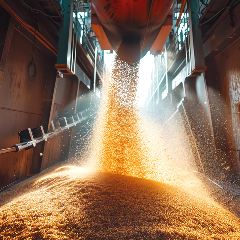 grains loading to ship